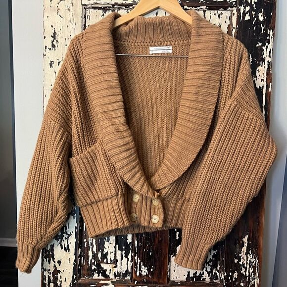 Anthropologie collar wool blend crop double button cardigan. Women’s XS. - Picture 1 of 9